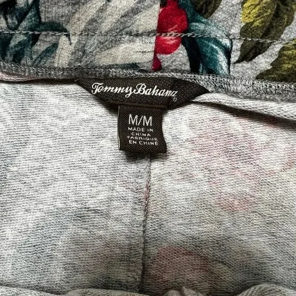 Tommy Bahama floral jersey skirt hibiscus print gray medium cotton drawstring - Picture 9 of 9